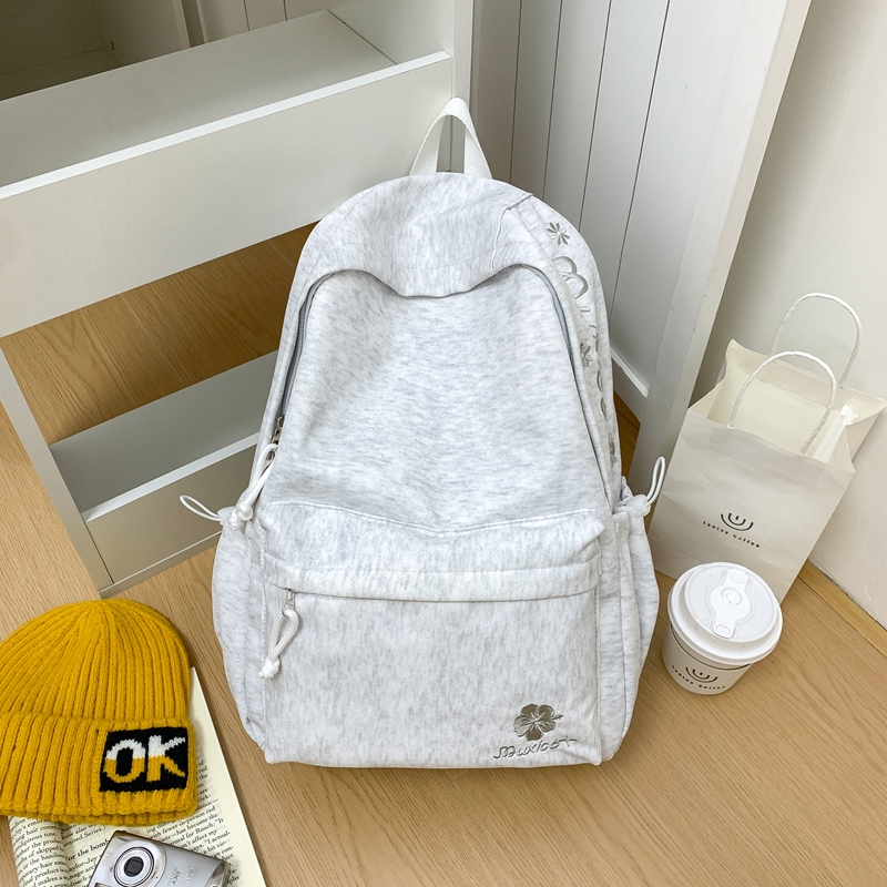 Canvas Backpack Casual - กระเป๋าเป้สะพายหลังดีไซน์เรียบหรูสีพื้น ทำจากไนลอน คอลเลคชั่นฤดูใบไม้ผลิ/ฤดูร้อน 2026 กระเป๋าอเนกประสงค์ขนาดใหญ่ จุของได้เยอะ