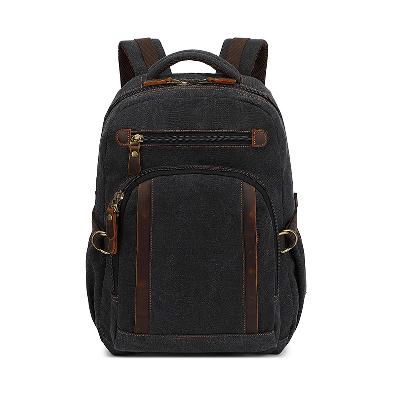Canvas Backpack Casual - กระเป๋าเป้สะพายหลังลำลองแบบใหม่สำหรับผู้ชาย สไตล์เรโทรสุดเทรนดี้ กระเป๋าใส่คอมพิวเตอร์สำหรับเดินทาง ทำจากผ้าแคนวาส