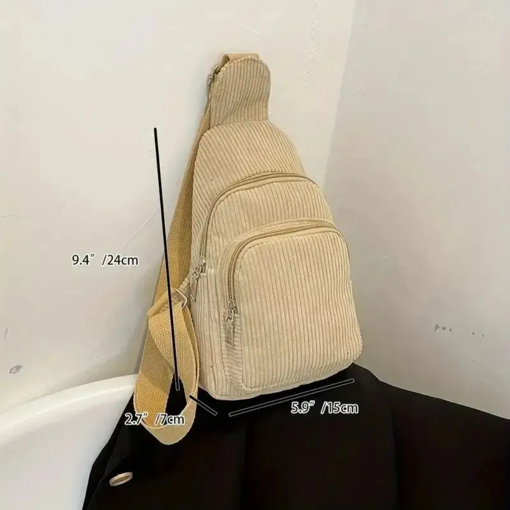 Vintage Corduroyกระเป๋าCrossbo - Sling Backpack Shoulder บทวิจารณ์และราคา