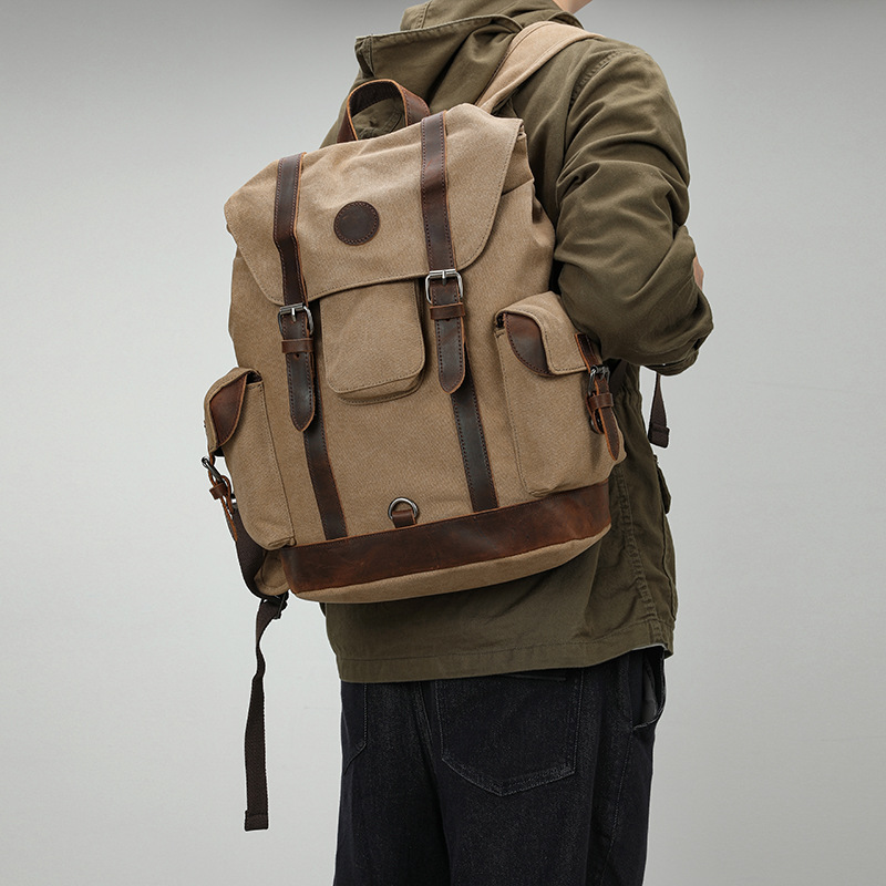 กระเป๋าผ้าแคนวาสสำหรับผู้ชายสไ - Canvas Backpack Casual บทวิจารณ์และราคา