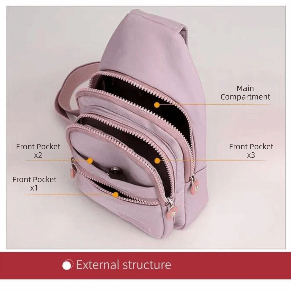 กระเป๋าคาดหน้าอกผู้หญิงไนลอน ก - Sling Backpack Shoulder บทวิจารณ์และราคา
