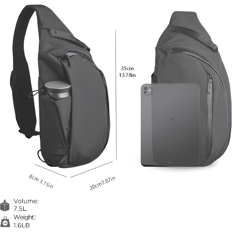 กระเป๋าสะพายข้างขวา 7.5 ลิตร - - Sling Backpack Shoulder บทวิจารณ์และราคา