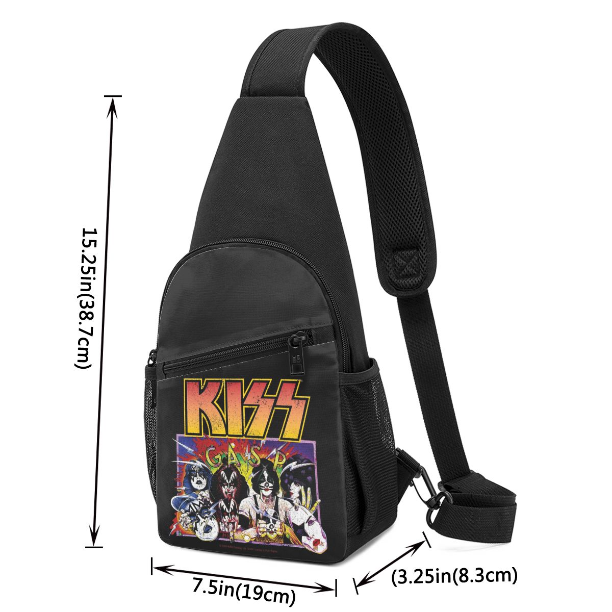 Rock Roll Band Kiss Cat Chest  - Sling Backpack Shoulder บทวิจารณ์และราคา